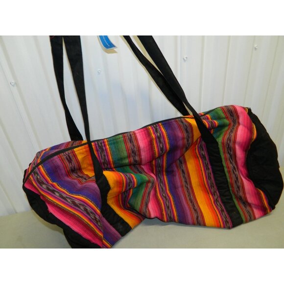 Peru Guatemala Colorful Striped Tote Bag Gym Travel Colorful Ethnic Weekender - Picture 6 of 7